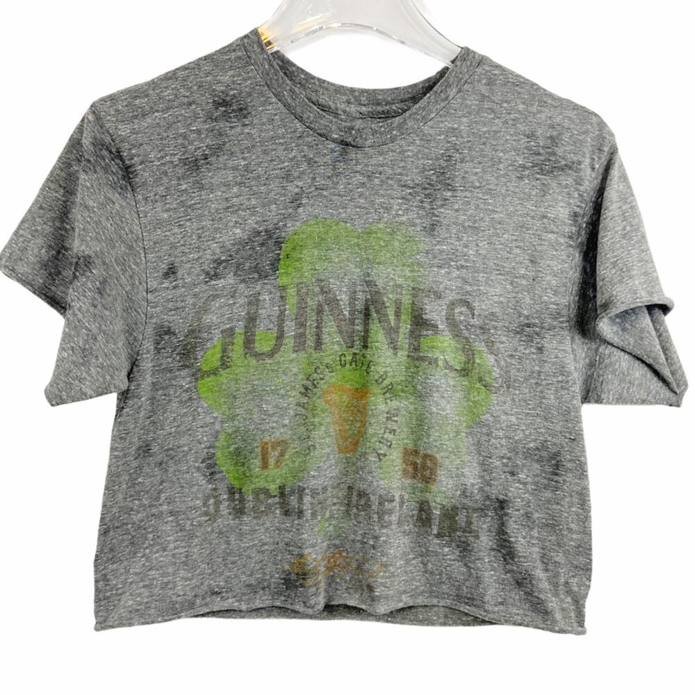 Guiness Custom Bleached Cropped Tee Sz M